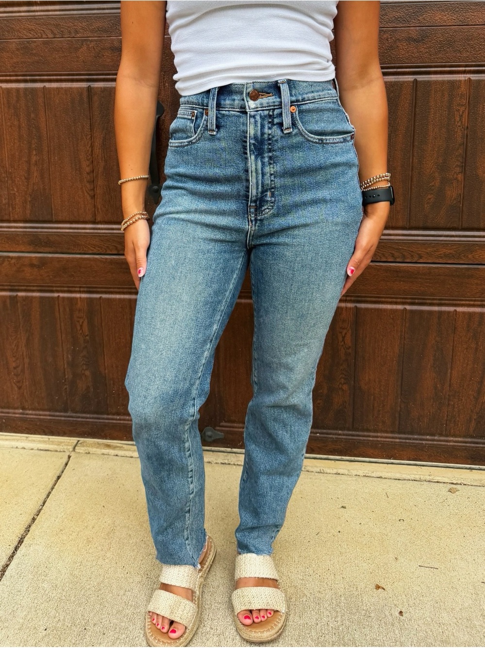 Madewell High-Rise Straight Jeans in Light Blue Wash